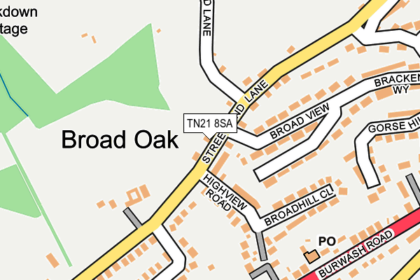 TN21 8SA map - OS OpenMap – Local (Ordnance Survey)