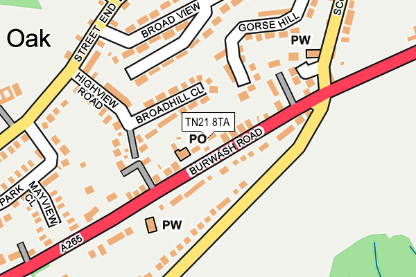 TN21 8TA map - OS OpenMap – Local (Ordnance Survey)