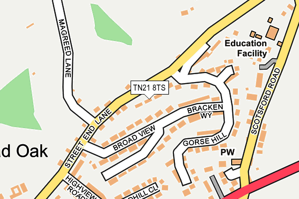 TN21 8TS map - OS OpenMap – Local (Ordnance Survey)