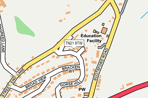 TN21 8TW map - OS OpenMap – Local (Ordnance Survey)