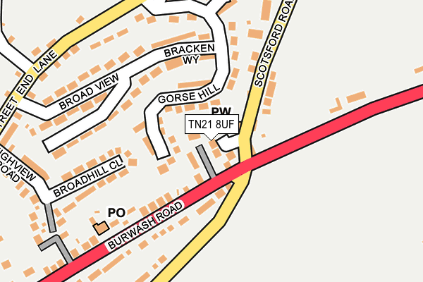 TN21 8UF map - OS OpenMap – Local (Ordnance Survey)