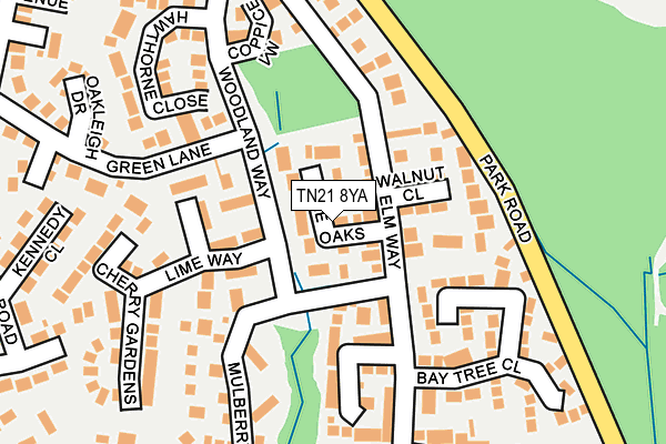 TN21 8YA map - OS OpenMap – Local (Ordnance Survey)