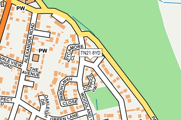 TN21 8YD map - OS OpenMap – Local (Ordnance Survey)