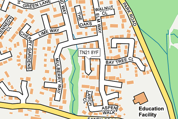 TN21 8YF map - OS OpenMap – Local (Ordnance Survey)