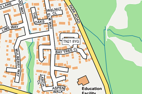 TN21 8YG map - OS OpenMap – Local (Ordnance Survey)