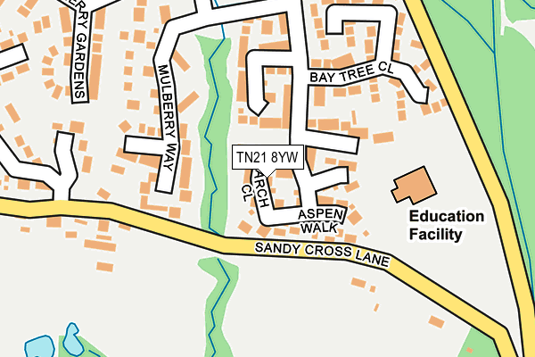 TN21 8YW map - OS OpenMap – Local (Ordnance Survey)