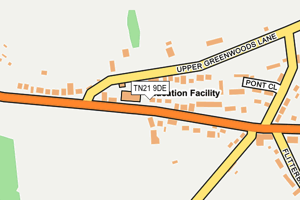 TN21 9DE map - OS OpenMap – Local (Ordnance Survey)