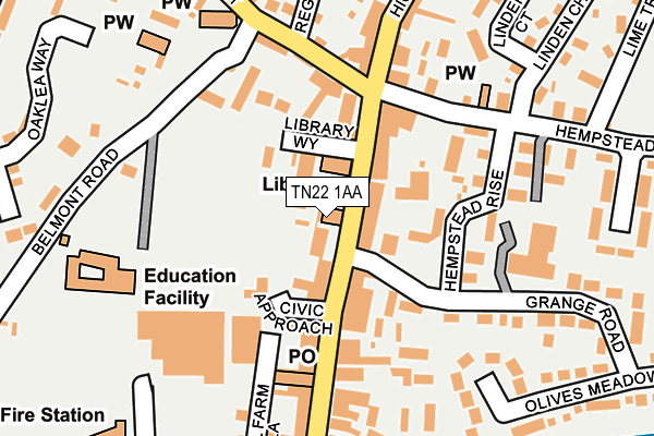 TN22 1AA map - OS OpenMap – Local (Ordnance Survey)