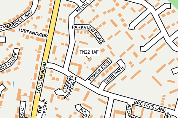 TN22 1AF map - OS OpenMap – Local (Ordnance Survey)