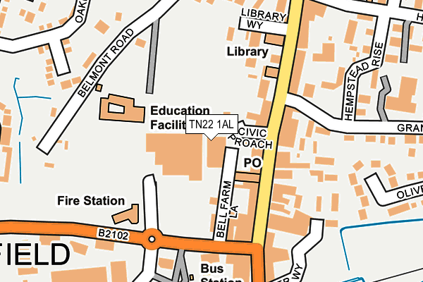 TN22 1AL map - OS OpenMap – Local (Ordnance Survey)