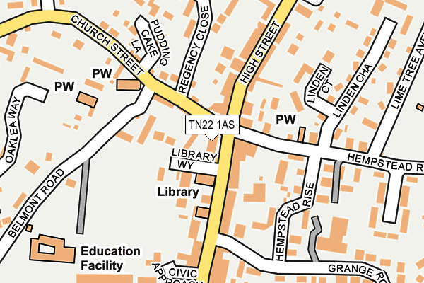 TN22 1AS map - OS OpenMap – Local (Ordnance Survey)