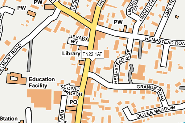 TN22 1AT map - OS OpenMap – Local (Ordnance Survey)