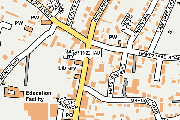 TN22 1AU map - OS OpenMap – Local (Ordnance Survey)