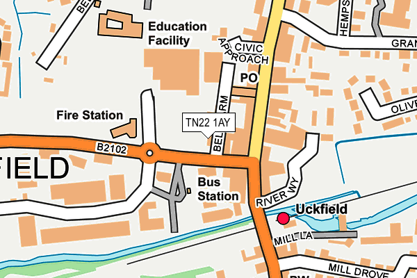 TN22 1AY map - OS OpenMap – Local (Ordnance Survey)