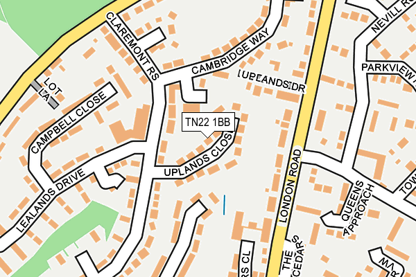 TN22 1BB map - OS OpenMap – Local (Ordnance Survey)