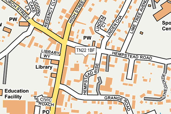 TN22 1BF map - OS OpenMap – Local (Ordnance Survey)