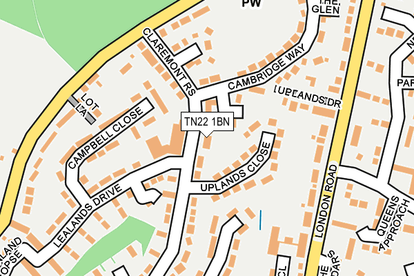 TN22 1BN map - OS OpenMap – Local (Ordnance Survey)