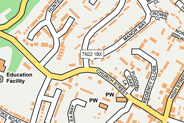 TN22 1BX map - OS OpenMap – Local (Ordnance Survey)