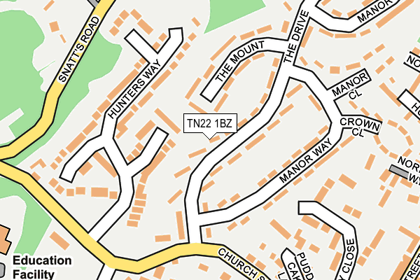 TN22 1BZ map - OS OpenMap – Local (Ordnance Survey)