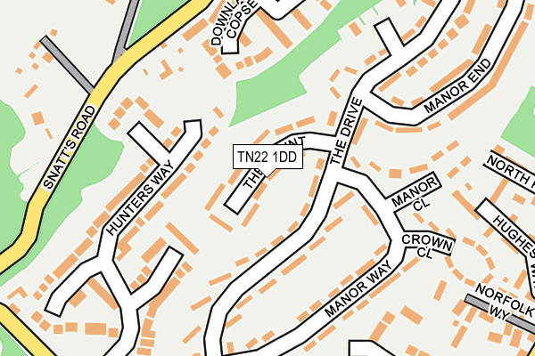 TN22 1DD map - OS OpenMap – Local (Ordnance Survey)