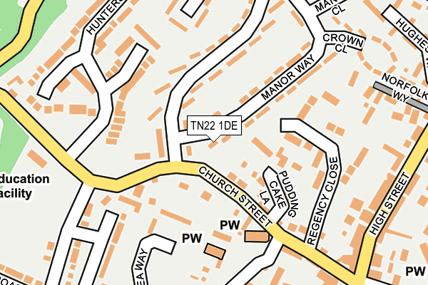 TN22 1DE map - OS OpenMap – Local (Ordnance Survey)