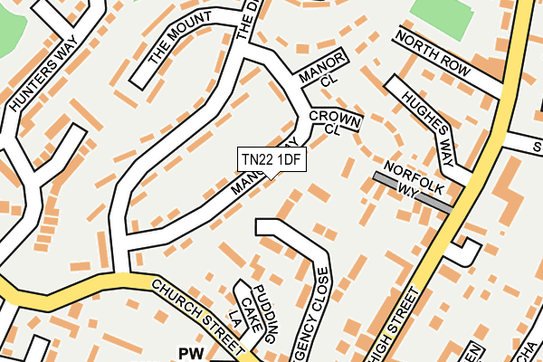 TN22 1DF map - OS OpenMap – Local (Ordnance Survey)