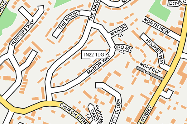 TN22 1DG map - OS OpenMap – Local (Ordnance Survey)