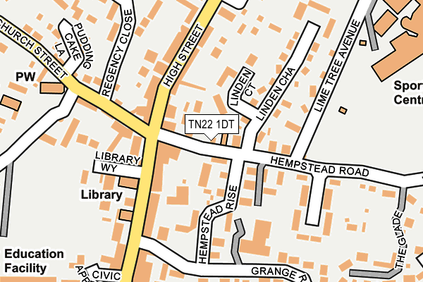 TN22 1DT map - OS OpenMap – Local (Ordnance Survey)