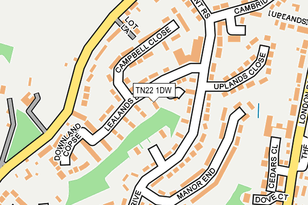 TN22 1DW map - OS OpenMap – Local (Ordnance Survey)