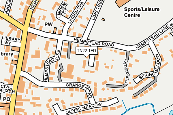 TN22 1ED map - OS OpenMap – Local (Ordnance Survey)