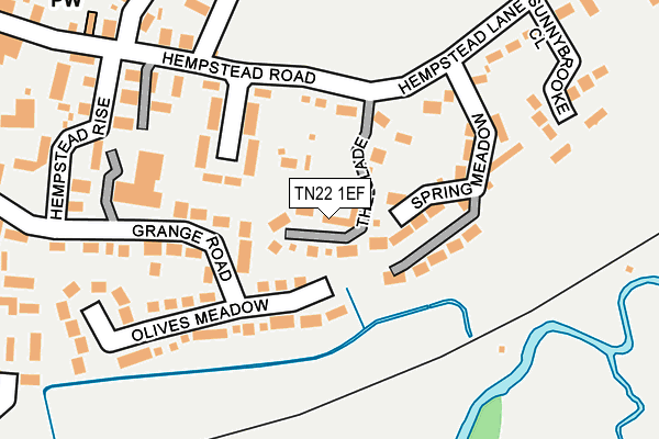 TN22 1EF map - OS OpenMap – Local (Ordnance Survey)