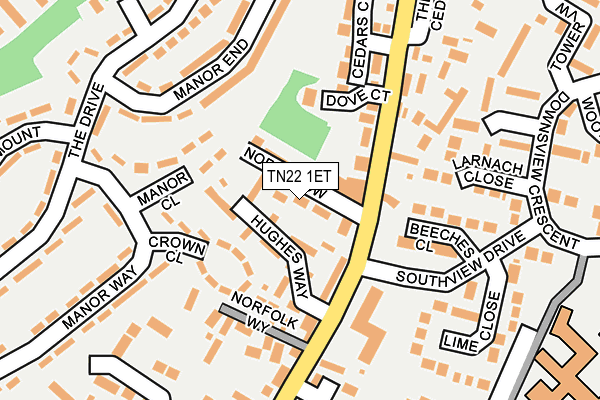 TN22 1ET map - OS OpenMap – Local (Ordnance Survey)