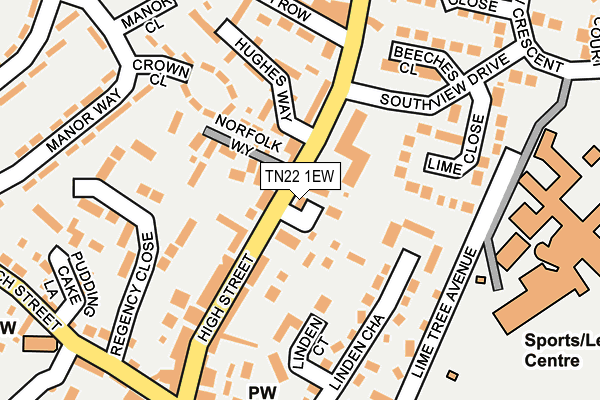 TN22 1EW map - OS OpenMap – Local (Ordnance Survey)