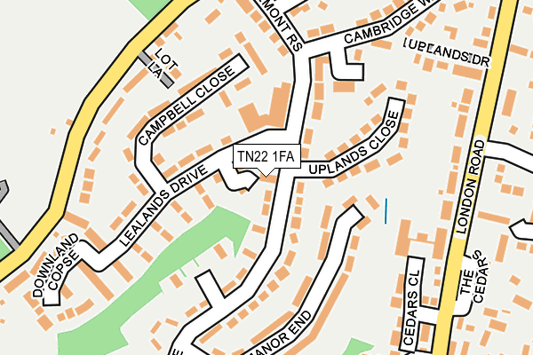 TN22 1FA map - OS OpenMap – Local (Ordnance Survey)