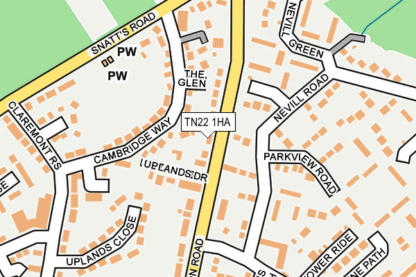 TN22 1HA map - OS OpenMap – Local (Ordnance Survey)