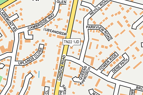 TN22 1JD map - OS OpenMap – Local (Ordnance Survey)