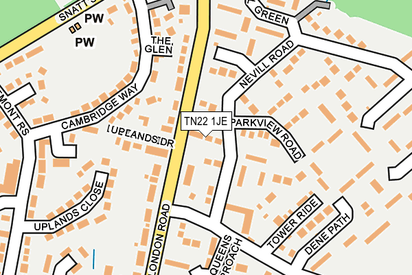 TN22 1JE map - OS OpenMap – Local (Ordnance Survey)
