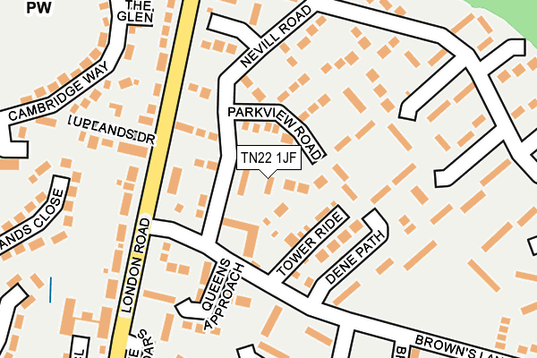 TN22 1JF map - OS OpenMap – Local (Ordnance Survey)