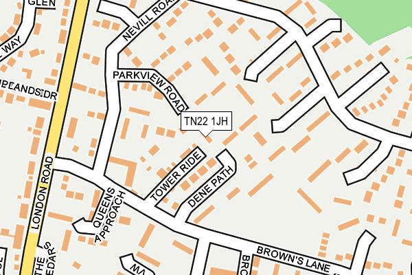 TN22 1JH map - OS OpenMap – Local (Ordnance Survey)