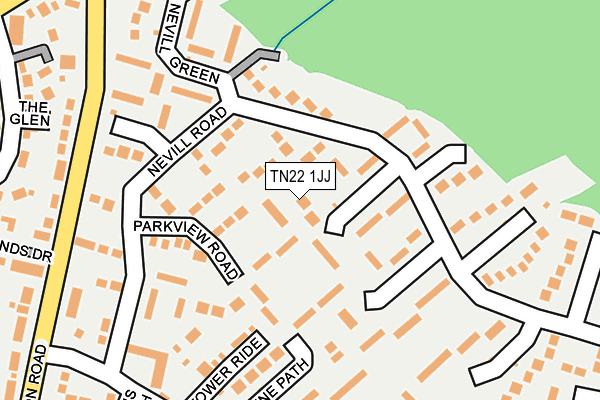 TN22 1JJ map - OS OpenMap – Local (Ordnance Survey)