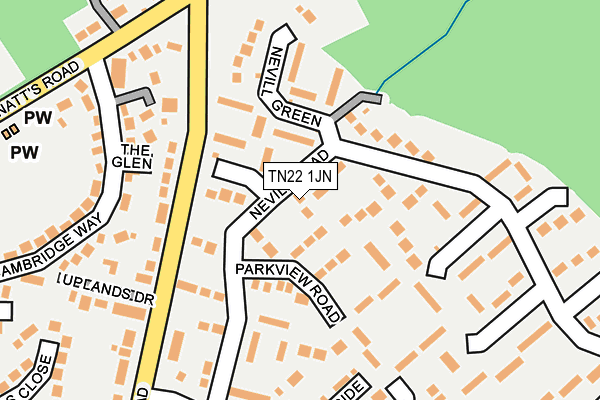 TN22 1JN map - OS OpenMap – Local (Ordnance Survey)