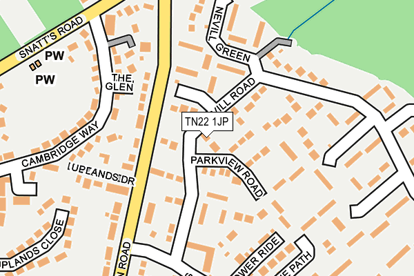 TN22 1JP map - OS OpenMap – Local (Ordnance Survey)