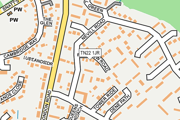 TN22 1JR map - OS OpenMap – Local (Ordnance Survey)