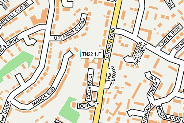 TN22 1JT map - OS OpenMap – Local (Ordnance Survey)