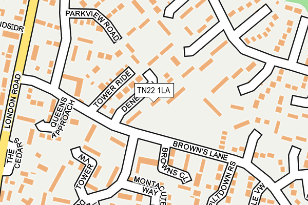 TN22 1LA map - OS OpenMap – Local (Ordnance Survey)