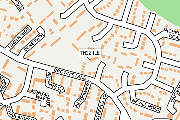 TN22 1LE map - OS OpenMap – Local (Ordnance Survey)