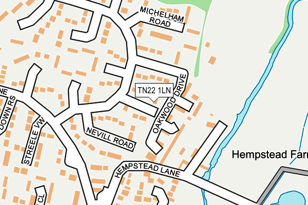 TN22 1LN map - OS OpenMap – Local (Ordnance Survey)
