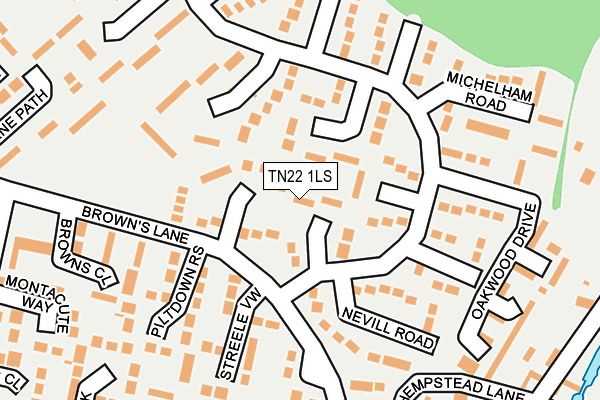 TN22 1LS map - OS OpenMap – Local (Ordnance Survey)