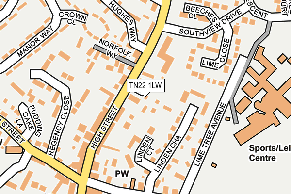 TN22 1LW map - OS OpenMap – Local (Ordnance Survey)