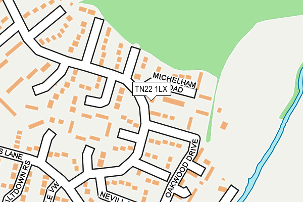 TN22 1LX map - OS OpenMap – Local (Ordnance Survey)